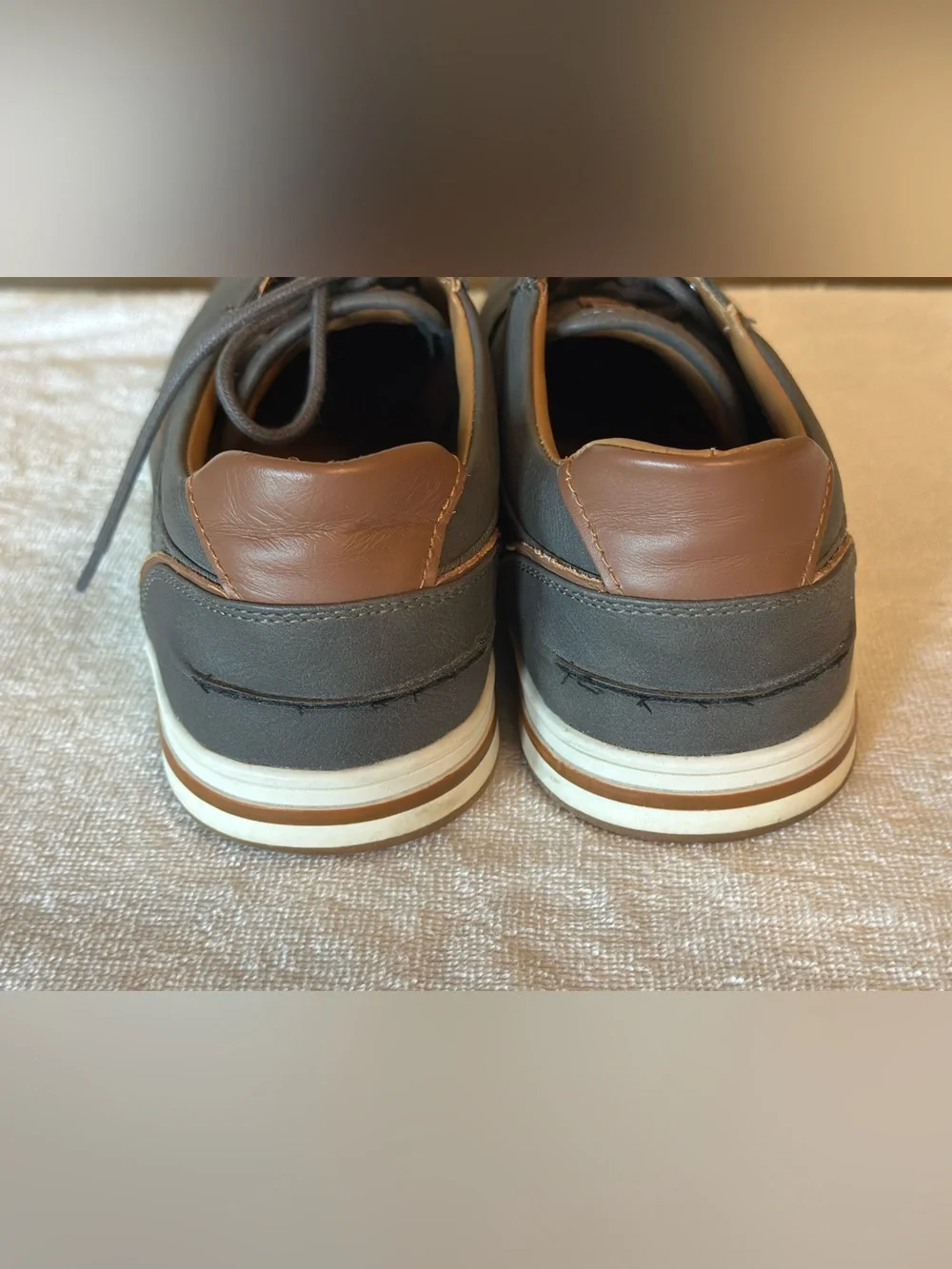 Steve Madden Jalen Men’s Gray Brown Casual Oxford Sneakers Size 9M